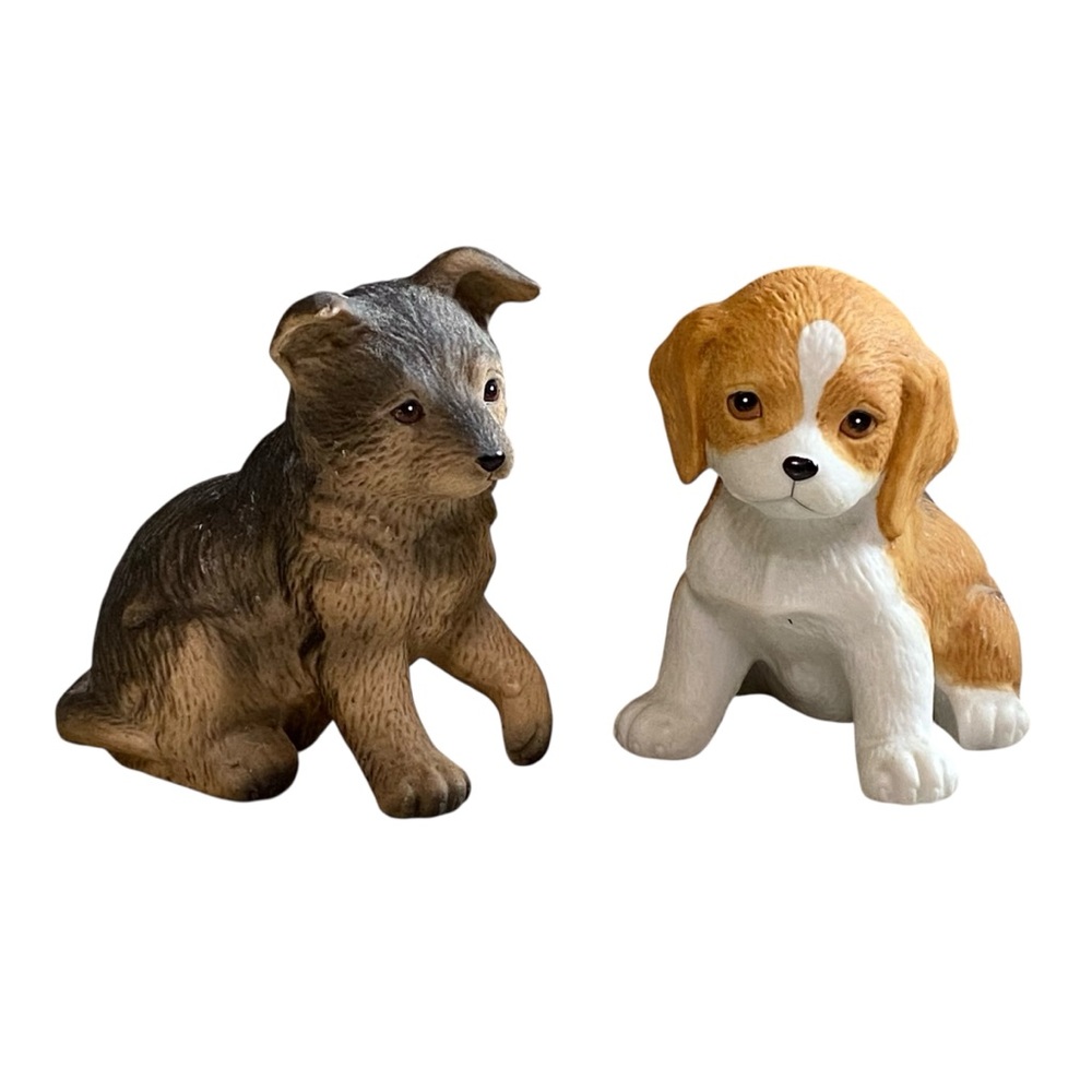 Vintage Homco Puppies German Shepard Beagle Figures